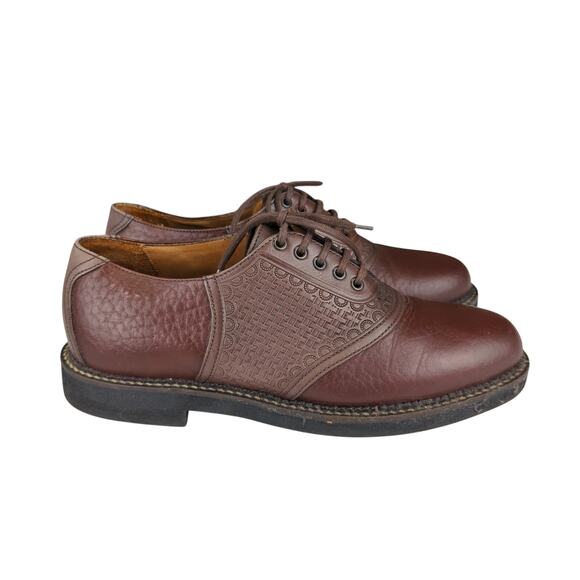 HS Trask Saddle Leather Oxfords Two-tone H4065248 Men's Size 8 Casual Dress Shoe - Picture 1 of 8